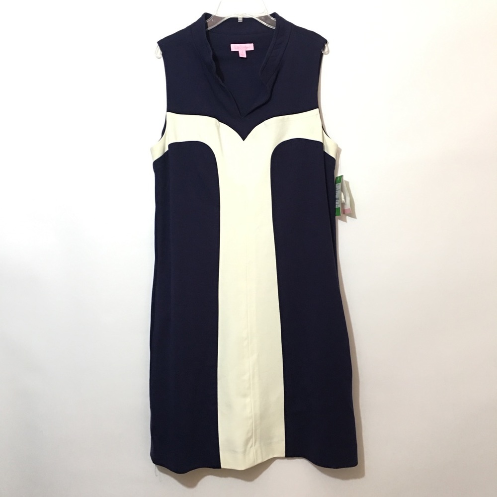 Lilly Pulitzer Beacon Colorblock NEW Navy Dress 8